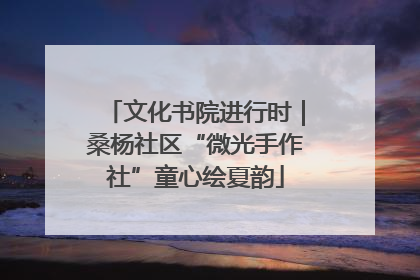 文化书院进行时｜桑杨社区“微光手作社”童心绘夏韵
