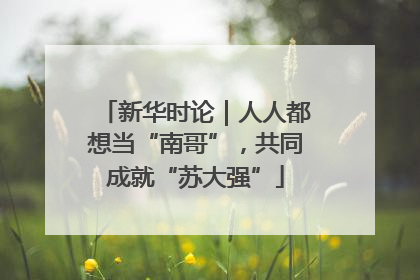 新华时论｜人人都想当“南哥”，共同成就“苏大强”