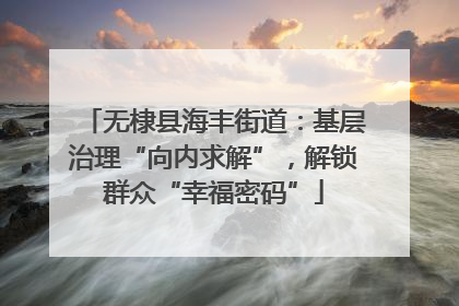 无棣县海丰街道：基层治理“向内求解”，解锁群众“幸福密码”