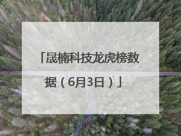 晟楠科技龙虎榜数据（6月3日）
