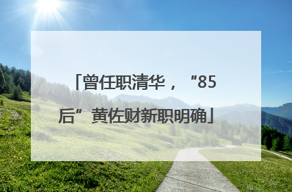 曾任职清华，“85后”黄佐财新职明确