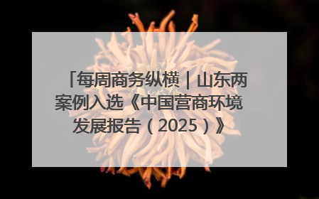 每周商务纵横｜山东两案例入选《中国营商环境发展报告（2025）》；山东外贸优品购物季进机关活动在济南举办
