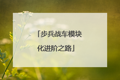 步兵战车模块化进阶之路