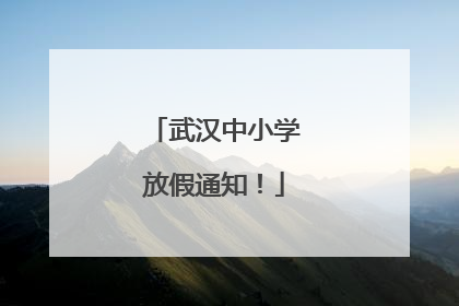 武汉中小学放假通知！