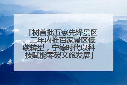 树首批五家先锋景区、三年内推百家景区低碳转型，宁德时代以科技赋能零碳文旅发展