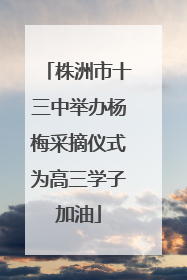 株洲市十三中举办杨梅采摘仪式为高三学子加油