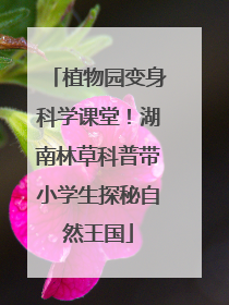 植物园变身科学课堂！湖南林草科普带小学生探秘自然王国