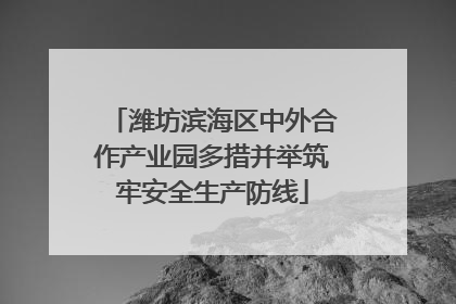 潍坊滨海区中外合作产业园多措并举筑牢安全生产防线