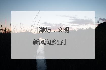 潍坊：文明新风润乡野