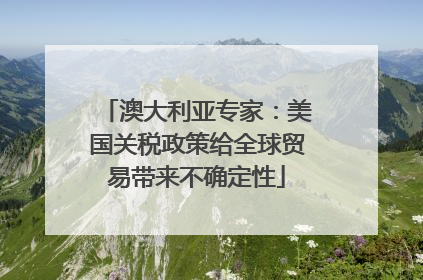 澳大利亚专家：美国关税政策给全球贸易带来不确定性