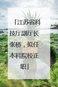 江苏省科技厅副厅长张桥，拟任本科院校正职