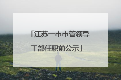 江苏一市市管领导干部任职前公示