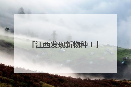 江西发现新物种！