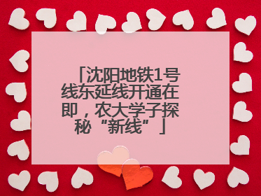 沈阳地铁1号线东延线开通在即，农大学子探秘“新线”