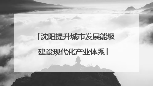 沈阳提升城市发展能级 建设现代化产业体系