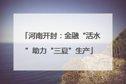 河南开封：金融“活水”助力“三夏”生产
