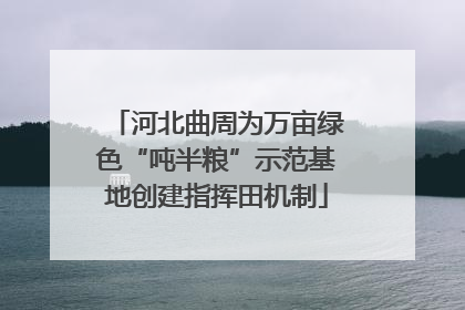 河北曲周为万亩绿色“吨半粮”示范基地创建指挥田机制