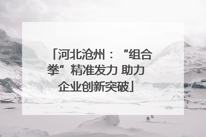 河北沧州：“组合拳”精准发力 助力企业创新突破