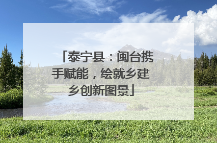 泰宁县：闽台携手赋能，绘就乡建乡创新图景