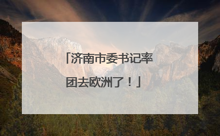 济南市委书记率团去欧洲了！