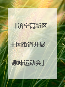 济宁高新区王因街道开展趣味运动会