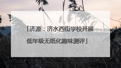 济源：济水西街学校开展低年级无纸化趣味测评