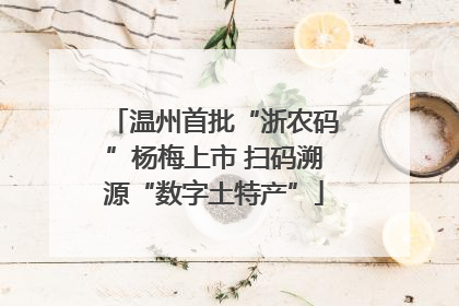 温州首批“浙农码”杨梅上市 扫码溯源“数字土特产”