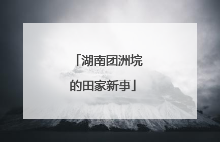 湖南团洲垸的田家新事