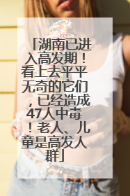 湖南已进入高发期！看上去平平无奇的它们，已经造成47人中毒！老人、儿童是高发人群