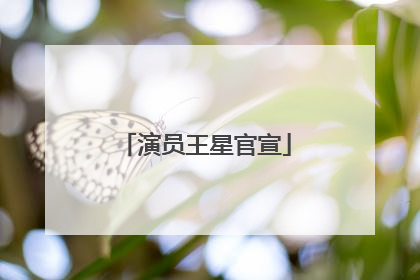 演员王星官宣