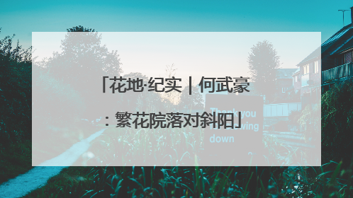 花地·纪实｜何武豪：繁花院落对斜阳