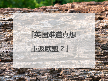 英国难道真想重返欧盟？