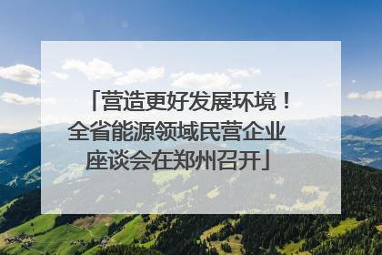 营造更好发展环境！全省能源领域民营企业座谈会在郑州召开