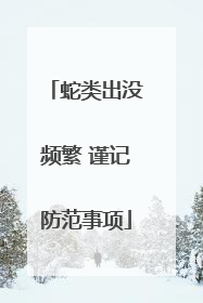 蛇类出没频繁 谨记防范事项