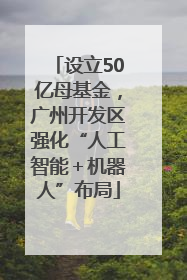 设立50亿母基金，广州开发区强化“人工智能＋机器人”布局