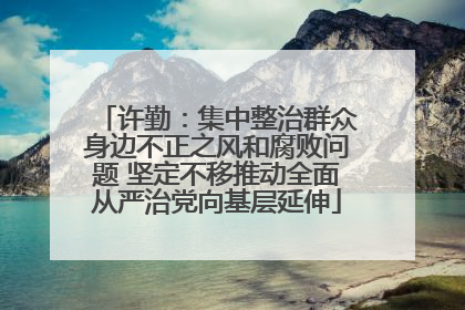许勤：集中整治群众身边不正之风和腐败问题 坚定不移推动全面从严治党向基层延伸