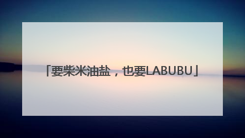 要柴米油盐，也要LABUBU