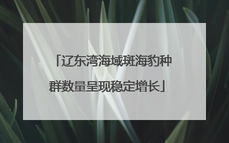 辽东湾海域斑海豹种群数量呈现稳定增长
