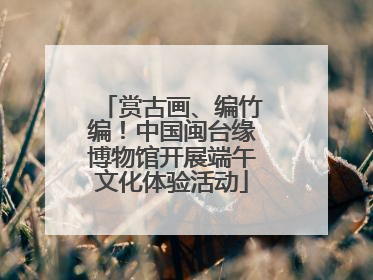 赏古画、编竹编！中国闽台缘博物馆开展端午文化体验活动