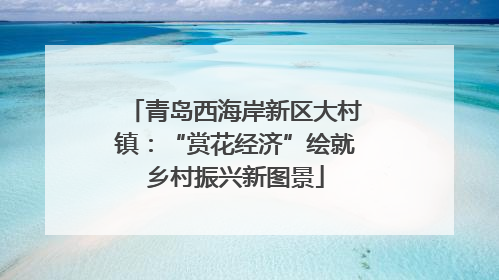青岛西海岸新区大村镇：“赏花经济”绘就乡村振兴新图景