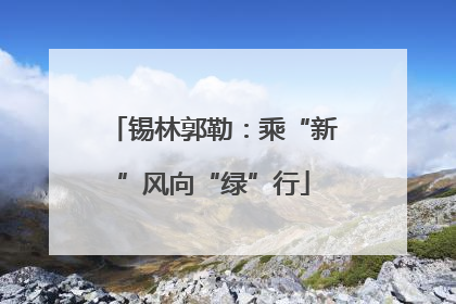 锡林郭勒：乘“新”风向“绿”行