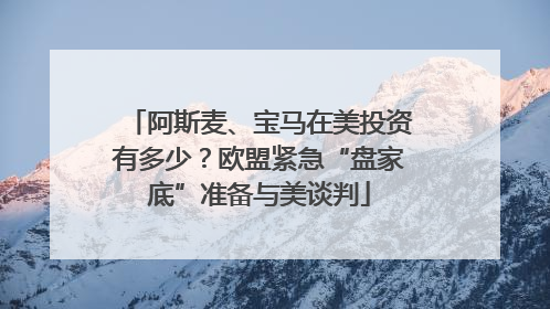 阿斯麦、宝马在美投资有多少？欧盟紧急“盘家底”准备与美谈判