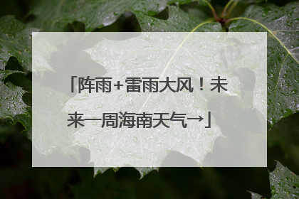 阵雨+雷雨大风！未来一周海南天气→