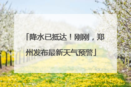 降水已抵达！刚刚，郑州发布最新天气预警