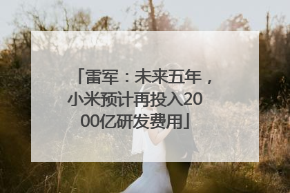 雷军：未来五年，小米预计再投入2000亿研发费用