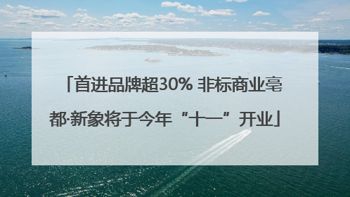 首进品牌超30% 非标商业亳都·新象将于今年“十一”开业