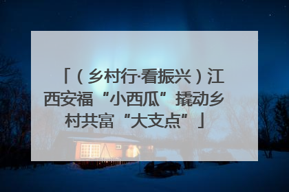 （乡村行·看振兴）江西安福“小西瓜”撬动乡村共富“大支点”