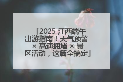 2025 江西端午出游指南！天气预警 × 高速拥堵 × 景区活动，这篇全搞定