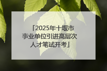 2025年十堰市事业单位引进高层次人才笔试开考
