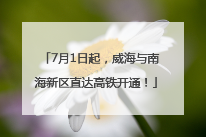 7月1日起，威海与南海新区直达高铁开通！